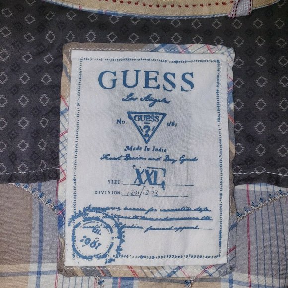 Guess Mens XXL Western Pearl Snap Shirt - Picture 2 of 12